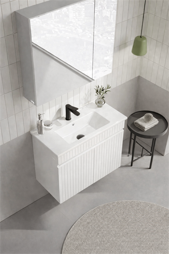 Orka Tivoli 65 cm Mat Beyaz Banyo Dolabı Takımı (Dolaplı Ayna), 5008689