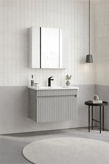 Orka Tivoli 65 cm Mat Kaşmir Banyo Dolabı Takımı (Dolaplı Ayna), 5008690