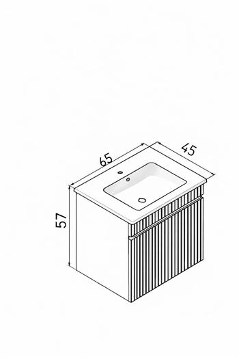 Orka Tivoli 65 cm Mat Kaşmir Banyo Dolabı Alt Modül ve Lavabo , 5008665