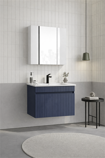 Orka Tivoli 65 cm Mat Lacivert Banyo Dolabı Takımı (Dolaplı Ayna), 5008691