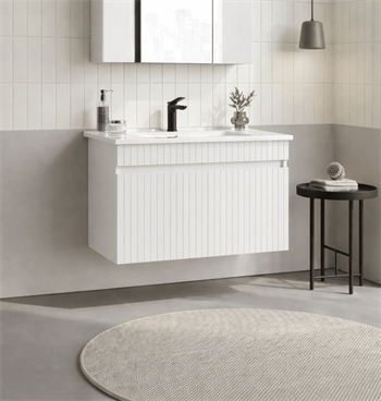 Orka Tivoli 85 cm Mat Beyaz Banyo Dolabı Alt Modül ve Lavabo , 5008668