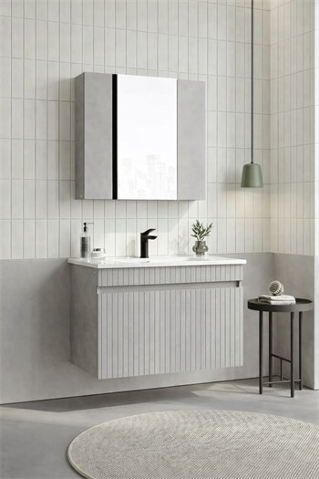 Orka Tivoli 85 cm Mat Kaşmir Banyo Dolabı Takımı (Dolaplı Ayna), 5008694