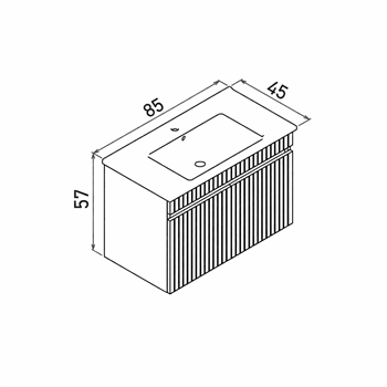 Orka Tivoli 85 cm Mat Lacivert Banyo Dolabı Alt Modül ve Lavabo , 5008670