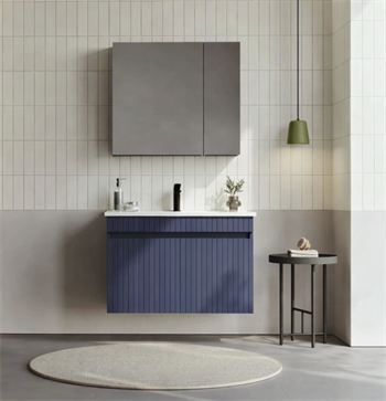 Orka Tivoli 85 cm Mat Lacivert Banyo Dolabı Takımı (Dolaplı Ayna), 5008695