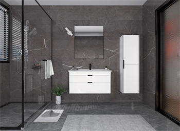 Orka Trio 100 cm Çekmeceli Beyaz Banyo Dolabı Takımı