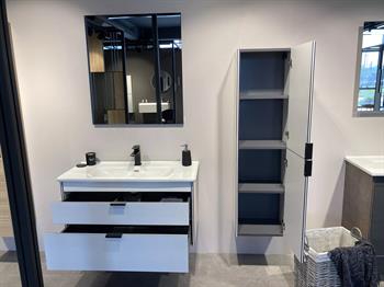Orka Trio 100 cm Çekmeceli Beyaz Banyo Dolabı Takımı