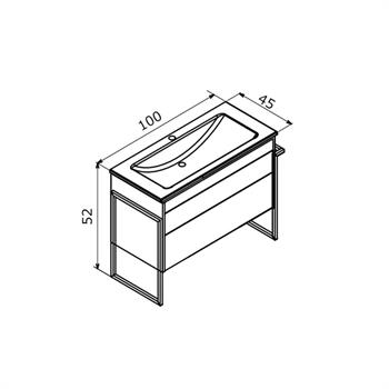 Orka Trio 100 cm Havluluklu Beyaz Çekmeceli Banyo Dolabı Alt Modül ve Lavabo