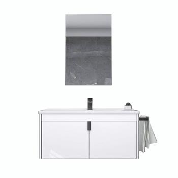 Orka Trio 100 cm Kapaklı Beyaz Banyo Dolabı Takımı