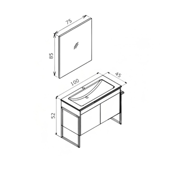 Orka Trio Kapaklı Banyo Dolabı Takımı, 100 cm, Beyaz (Havluluklu), 5004427