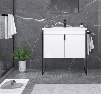 Orka Trio 65 cm Beyaz Kapaklı Havluluklu Banyo Dolabı Alt Modül ve Lavabo
