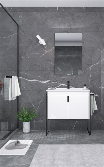 Orka Trio 65 cm Kapaklı Beyaz Havluluklu Banyo Dolabı Takımı