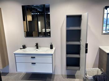 Orka Trio 80 cm Çekmeceli Beyaz Banyo Dolabı Takımı