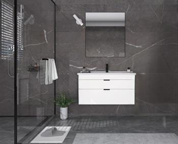 Orka Trio 80 cm Çekmeceli Beyaz Banyo Dolabı Takımı