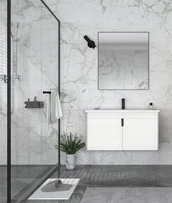 Orka Trio 80 cm Kapaklı Beyaz Banyo Dolabı Takımı