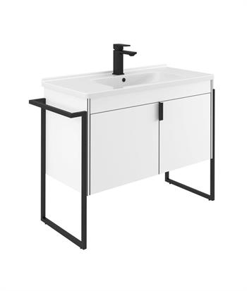 Orka Trio 80 cm Kapaklı Beyaz Havluluklu Banyo Dolabı Takımı