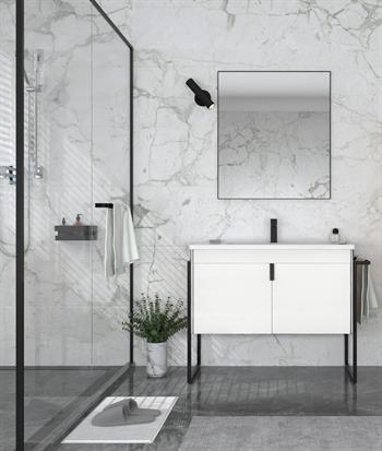 Orka Trio 80 cm Kapaklı Beyaz Havluluklu Banyo Dolabı Takımı