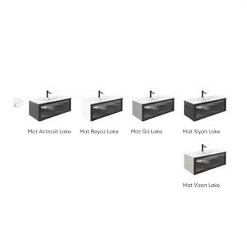 Orka Urban 80 cm Antrasit Bronz Banyo Dolabı Alt Modül,Lavabo ve Yan Modül