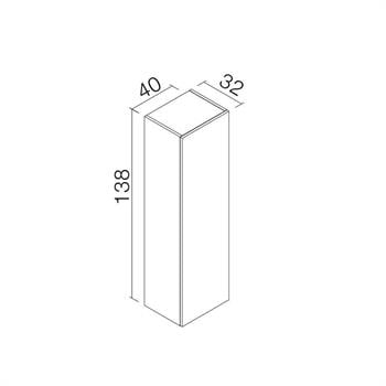 Orka Urla 40 cm Parlak Lake Antrasit Banyo Boy Çamaşır Dolabı, 3002243