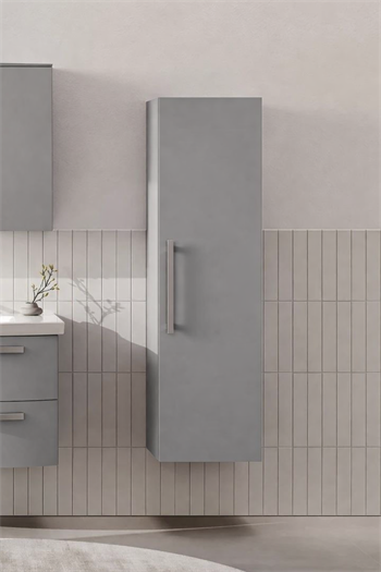 Orka Urla 40 cm Parlak Lake Gri Banyo Boy Çamaşır Dolabı, 3002210