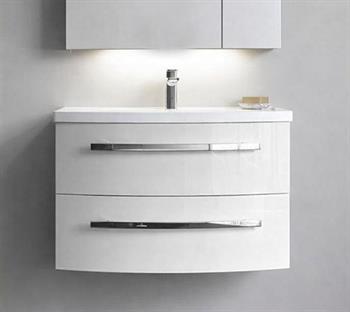 Orka Urla 70 cm Parlak Lake Kaşmir Banyo Dolabı Alt Modül ve Lavabo, 5001844