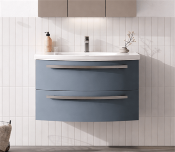 Orka Urla 90 cm Parlak Antrasit Banyo Dolabı Alt Modül ve Lavabo, 5001849
