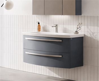 Orka Urla 90 cm Parlak Antrasit Banyo Dolabı Alt Modül ve Lavabo, 5001849