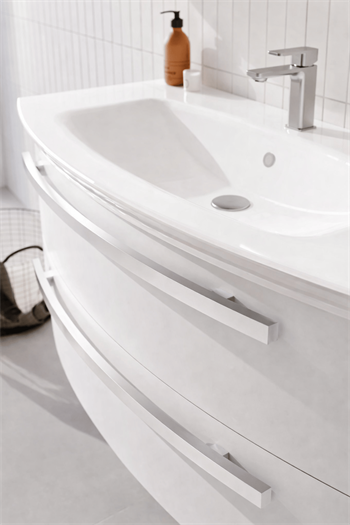 Orka Urla 90 cm Parlak Beyaz Banyo Dolabı Alt Modül ve Lavabo, 5001845