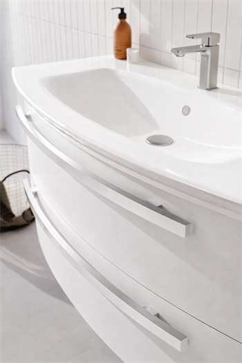 Orka Urla Banyo Dolabı Takımı, 90 cm, Parlak Lake Beyaz (Ledli-Dolaplı Ayna), 5000813