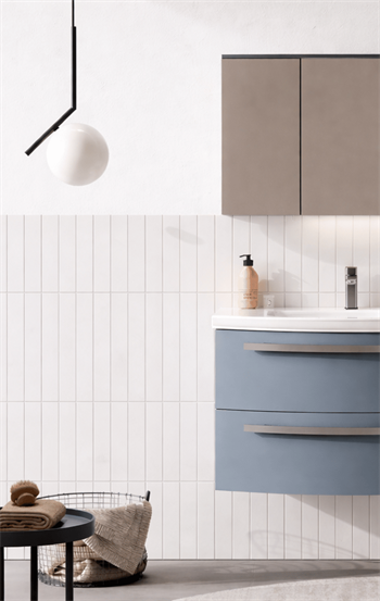 Orka Urla Banyo Dolabı Takımı, 90 cm, Parlak Lake Antrasit (Ledli-Dolaplı Ayna), 5000817