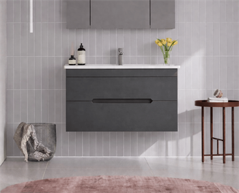 Orka Varna 100 cm Mat Lake Antrasit Banyo Dolabı Alt Modül ve Lavabo, 5001874