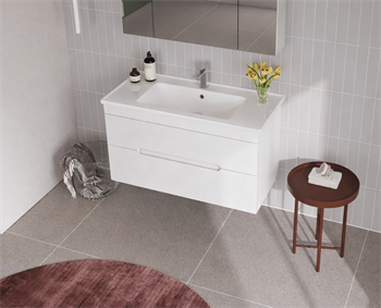 Orka Varna 100 cm Mat Lake Beyaz Banyo Dolabı Alt Modül ve Lavabo, 5003034