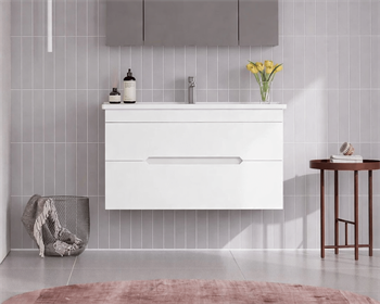 Orka Varna 100 cm Mat Lake Beyaz Banyo Dolabı Alt Modül ve Lavabo, 5003034