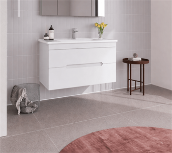 Orka Varna 100 cm Mat Lake Beyaz Banyo Dolabı Alt Modül ve Lavabo, 5003034