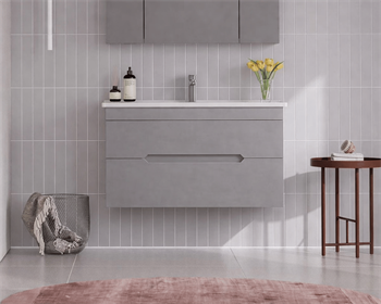 Orka Varna 100 cm Mat Lake Gri Banyo Dolabı Alt Modül ve Lavabo, 5001873