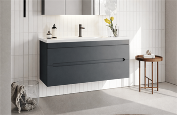 Orka Varna 120 cm Mat Lake Antrasit Banyo Dolabı Alt Modül ve Lavabo, 5001880