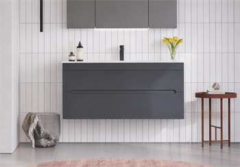 Orka Varna 120 cm Mat Lake Antrasit Banyo Dolabı Alt Modül ve Lavabo, 5001880