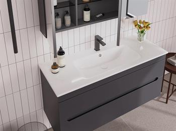 Orka Varna 120 cm Mat Lake Antrasit Banyo Dolabı Alt Modül ve Lavabo, 5001880