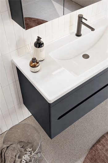 Orka Varna 120 cm Mat Lake Antrasit Banyo Dolabı Alt Modül ve Lavabo, 5001880