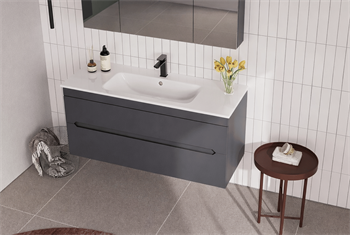 Orka Varna 120 cm Mat Lake Antrasit Banyo Dolabı Alt Modül ve Lavabo, 5001880