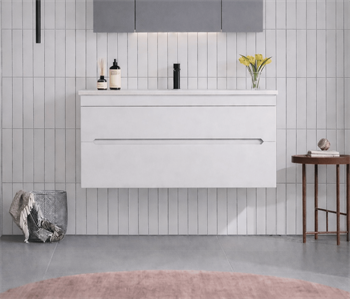 Orka Varna 120 cm Mat Lake Beyaz Banyo Dolabı Alt Modül ve Lavabo, 5001875