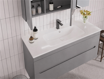 Orka Varna 120 cm Mat Lake Gri Banyo Dolabı Alt Modül ve Lavabo, 5001879