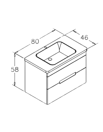 Orka Varna 80 cm Mat Lake Antrasit Banyo Dolabı Alt Modül ve Lavabo, 5001868