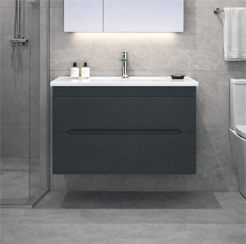 Orka Varna 80 cm Mat Lake Antrasit Banyo Dolabı Alt Modül ve Lavabo, 5001868
