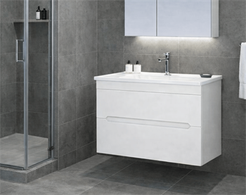 Orka Varna 80 cm Mat Lake Beyaz Banyo Dolabı Alt Modül ve Lavabo, 5002606