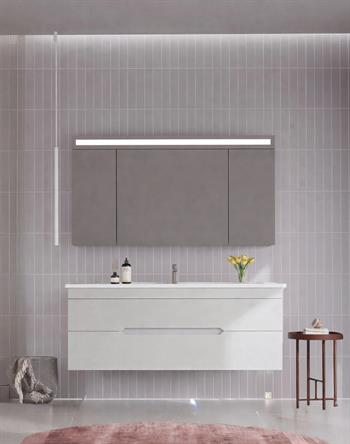 Orka Varna Banyo Dolabı Takımı, 120 cm, Mat Lake Kaşmir (Ledli-Dolaplı Ayna), 5009207