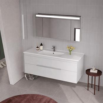 Orka Varna Banyo Dolabı Takımı, 120 cm, Mat Lake Kaşmir (Ledli-Dolaplı Ayna), 5009207