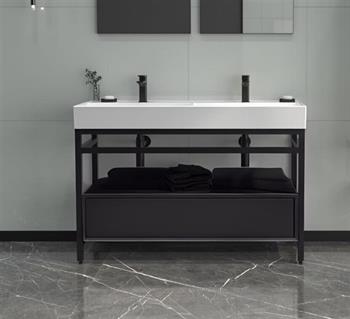 Orka Vegas 120 cm  Antrasit Banyo Dolabı Alt Modül ve Lavabo