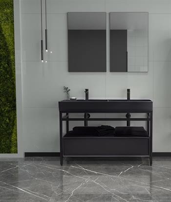 Orka Vegas 120 cm Antrasit Banyo Dolabı Takımı