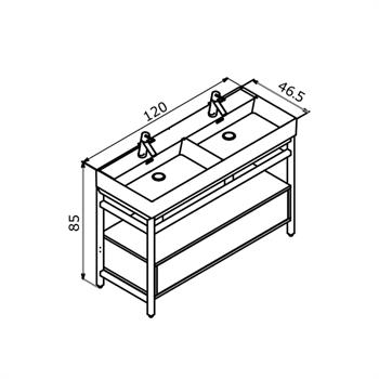 Orka Vegas 120 cm Beyaz Banyo Dolabı Alt Modül ve Lavabo