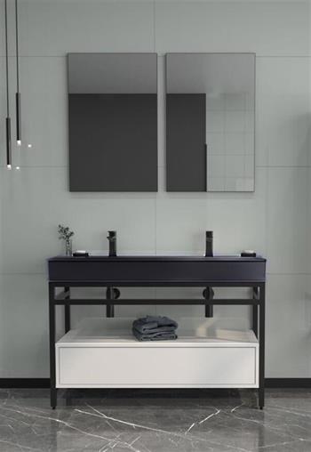 Orka Vegas 120 cm Mat Beyaz Banyo Dolabı Takımı